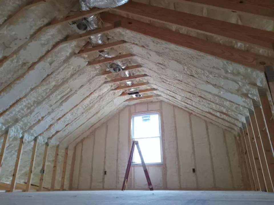 Spray foam roofing application for Crawl Space Insulation project in Danville